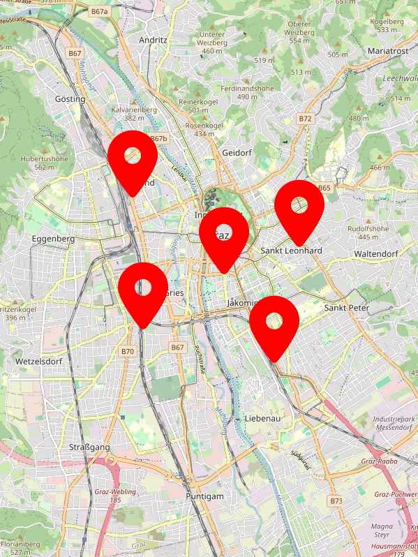 Bestellung mobiLabel mehrere Pins auf Landkarte